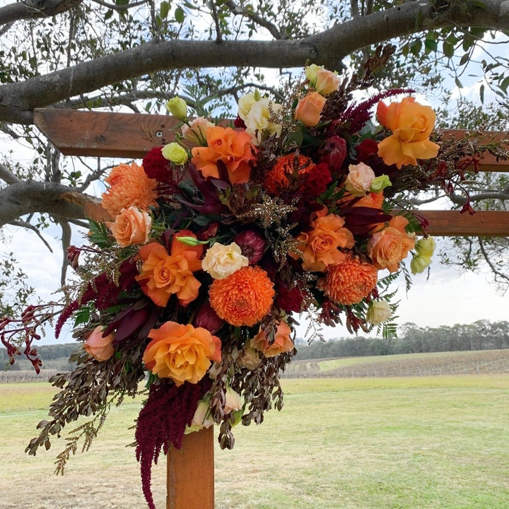 Autumn Tones & Natives Wedding Flowers